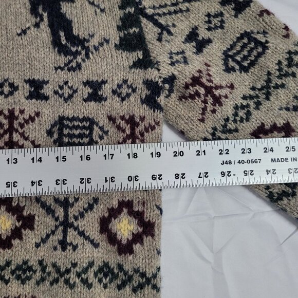 Vintage 1980's Polo By Ralph Lauren Men's Hand Knit Wool Ski Sweater Size M - Picture 5 of 11